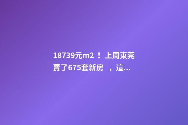 18739元/m2！上周東莞賣了675套新房，這個鎮(zhèn)房價突破3萬/m2！